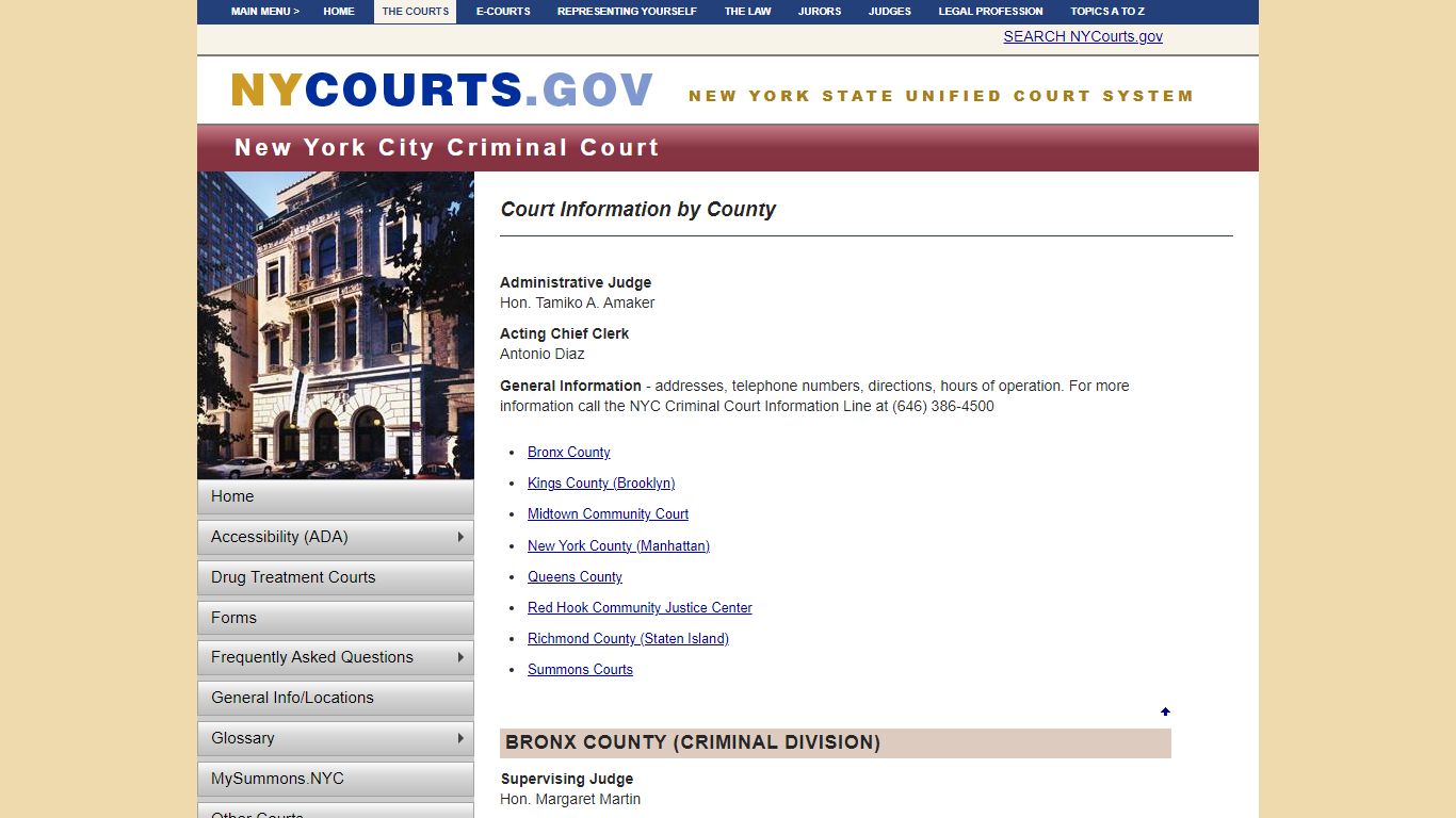 Court Information by County | NYCOURTS.GOV - Judiciary of New York